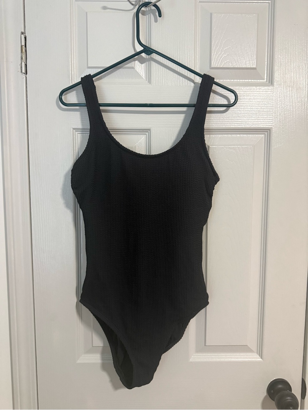 Women's Black One-Piece Swimsuit - Classic Scoop Neck